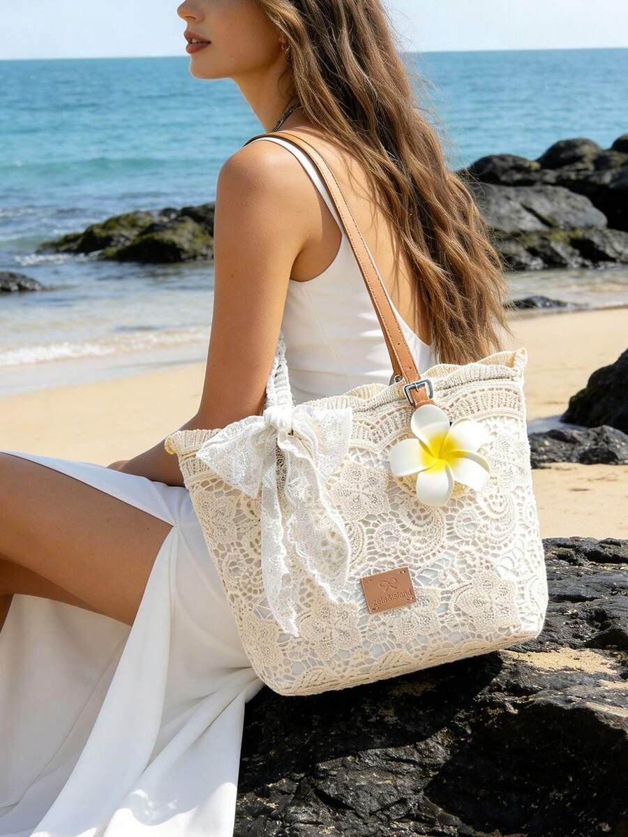 SHEIN BEŻOWA TOREBKA PLAŻOWA S07__35X11X26CM