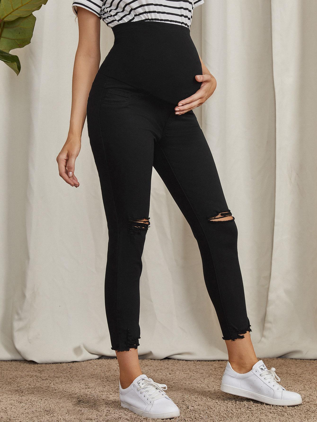 SHEIN CZARNE SPODNIE CIĄŻOWE JEANS S06__XXL