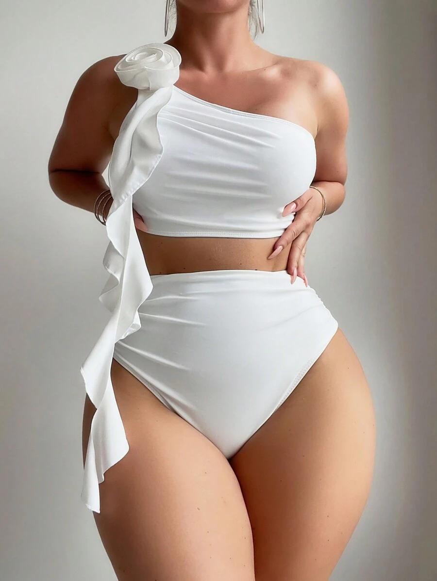 SHEIN BIAŁY DWUCZĘŚCIOWY STRÓJ KĄPIELOWY S09__XL