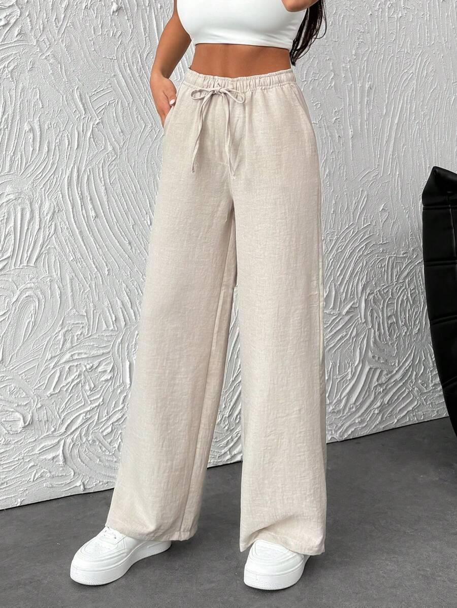 SHEIN BEŻOWE SPODNIE CASUAL S06__S