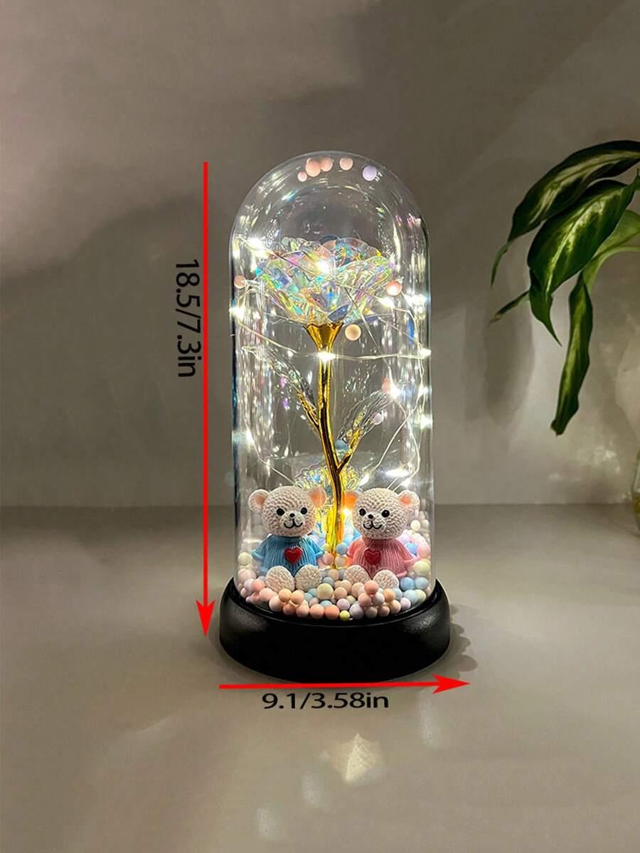 SHEIN WIECZNA RÓŻA KLOSZ OZDOBA S07__9X18,5CM