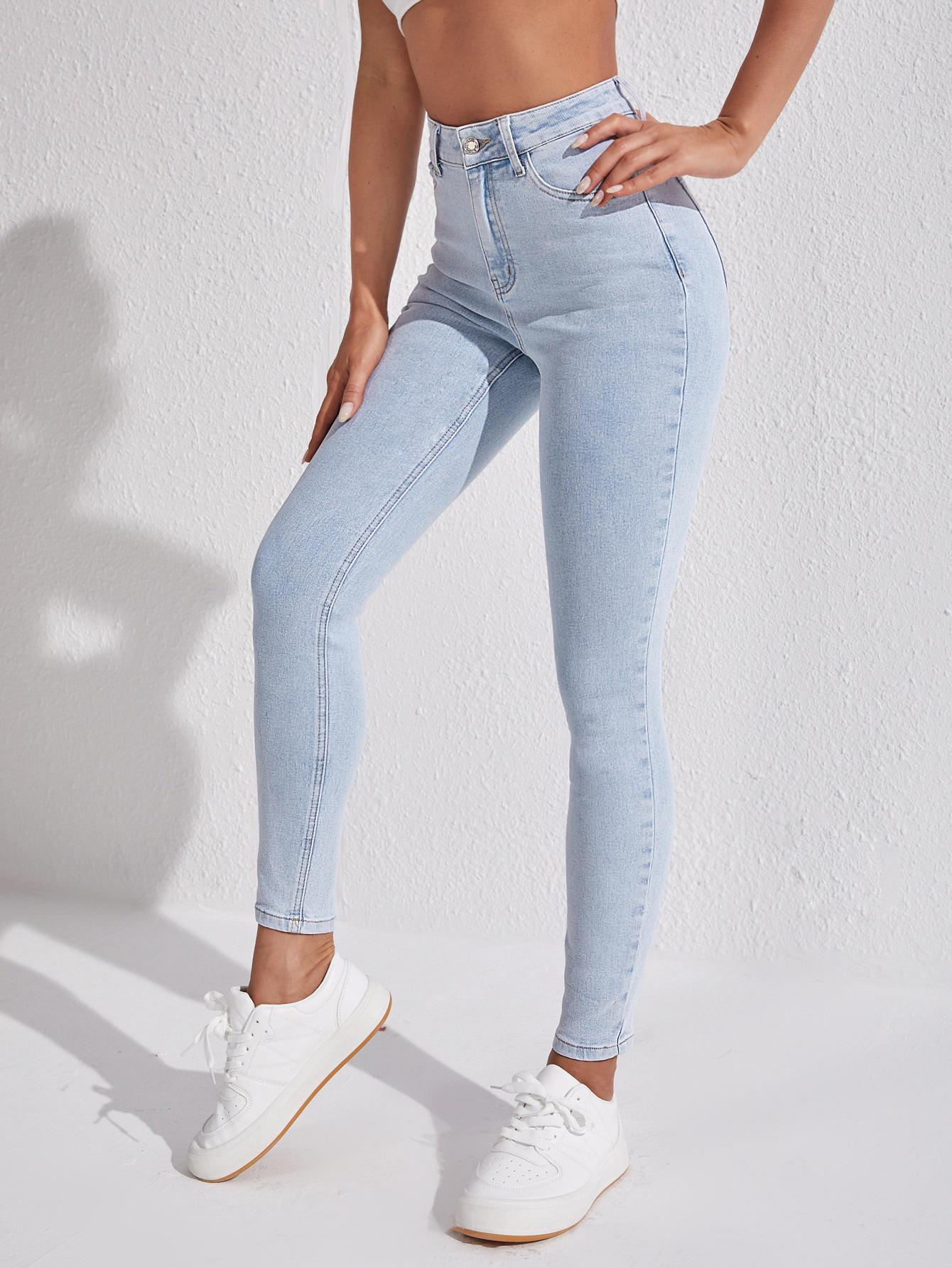 SHEIN SPODNIE RURKI JEANS S06__S