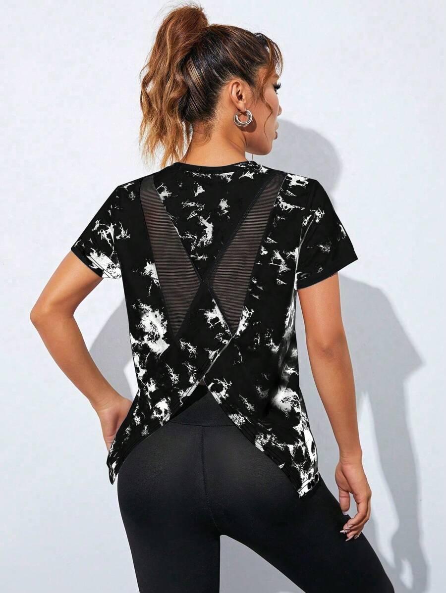 SHEIN CZARNA BLUZKA KRÓTKI RĘKAW S09__M