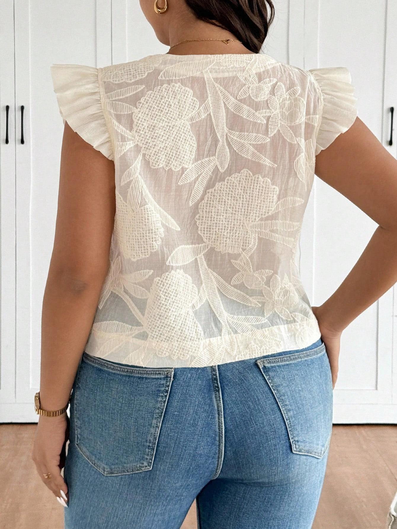 SHEIN KREMOWA BLUZKA ZDOBIENIE S06__46
