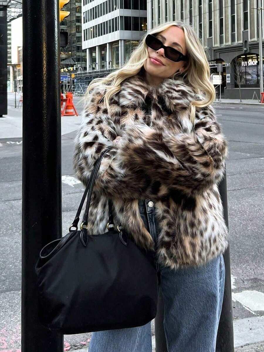 SHEIN SZTUCZNE FUTRO ANIMAL PRINT W01__M
