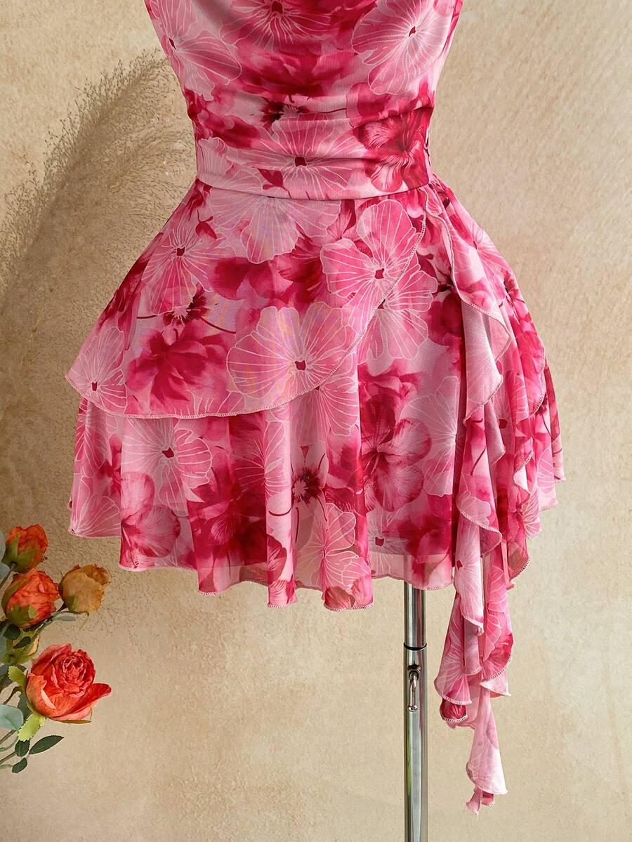 SOLEIA RÓŻOWA MINI SUKIENKA S06__XS