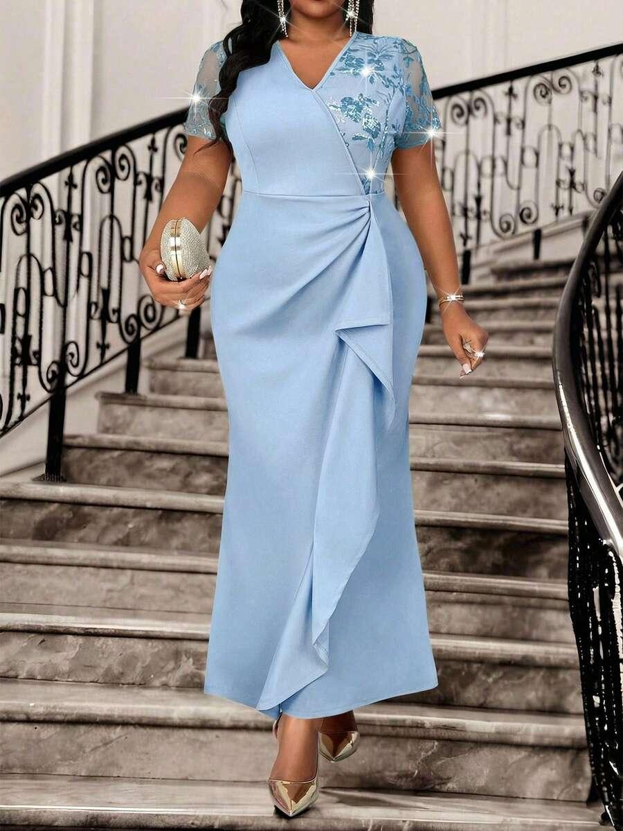 SHEIN NIEBIESKA MAXI SUKIENKA S06__46