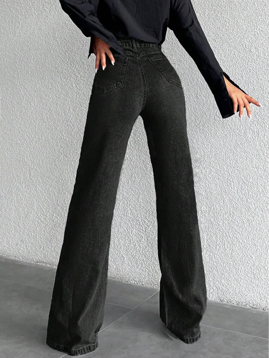SHEIN CZARNE SPODNIE JEANS S06__L
