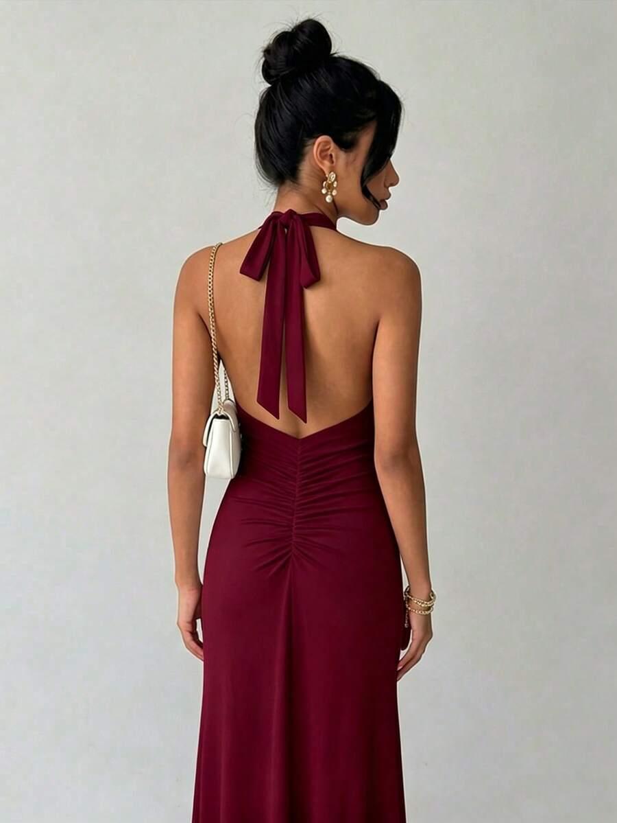 SHEIN BORDOWA MAXI SUKIENKA S06__L