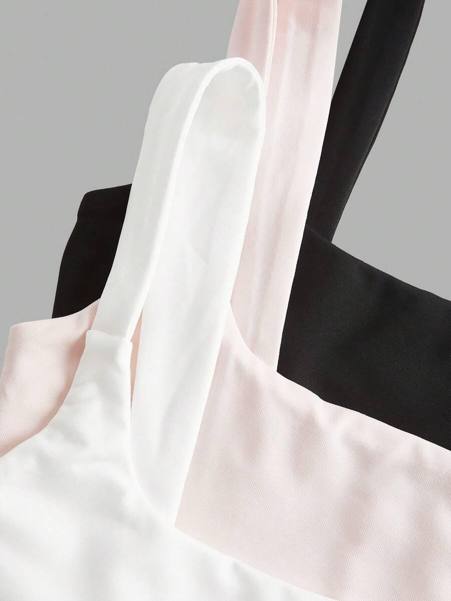 SHEIN KLASYCZNY GŁADKI CROP TOP 2-PACK S06__M