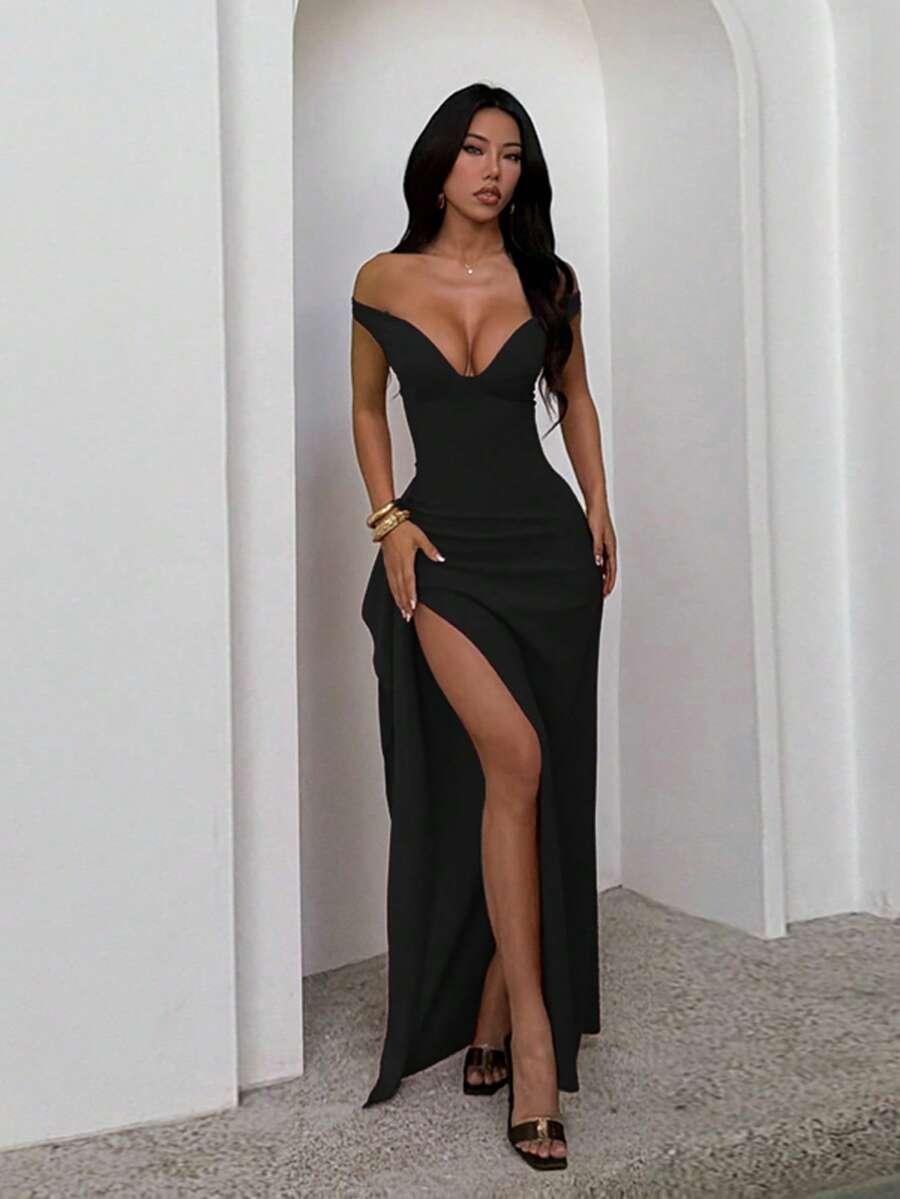 SHEIN CZARNA MAXI SUKIENKA S06__XS