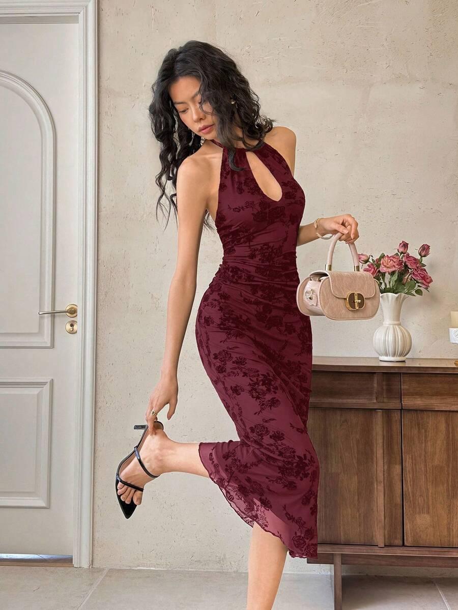 EASTFLAIR2 CZERWONA MIDI SUKIENKA S06__L