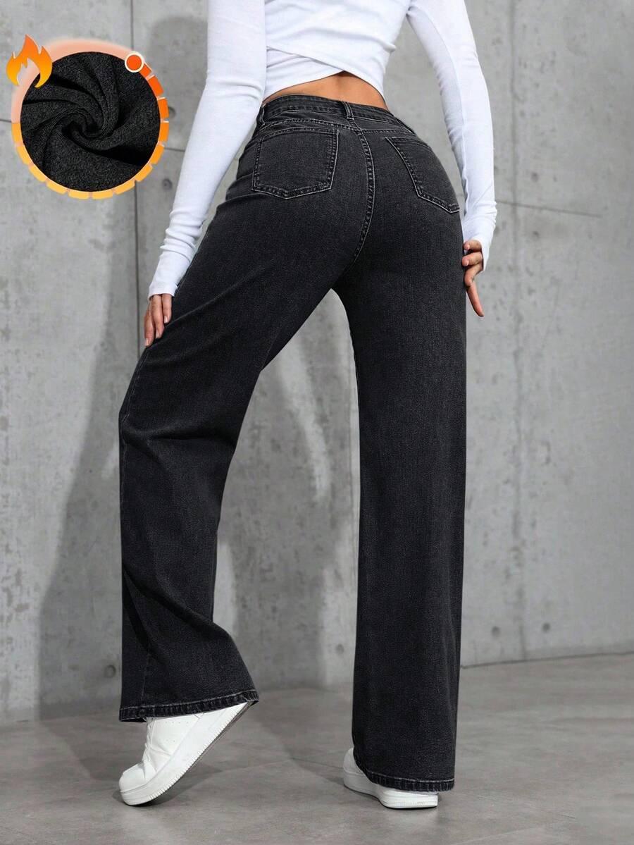 SHEIN CZARNE SPODNIE JEANS S06__L