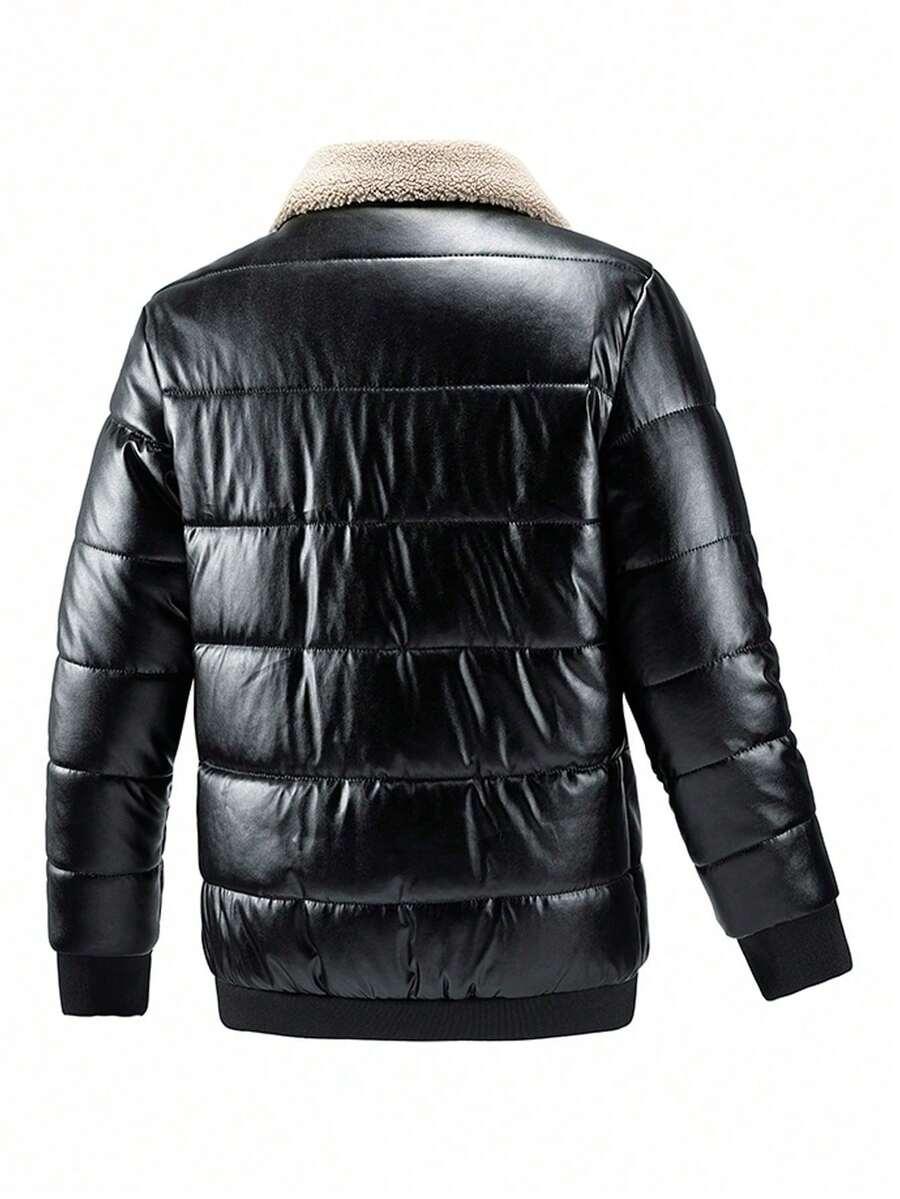 SHEIN CZARNA PIKOWANA KURTKA ZAMEK W01__XS