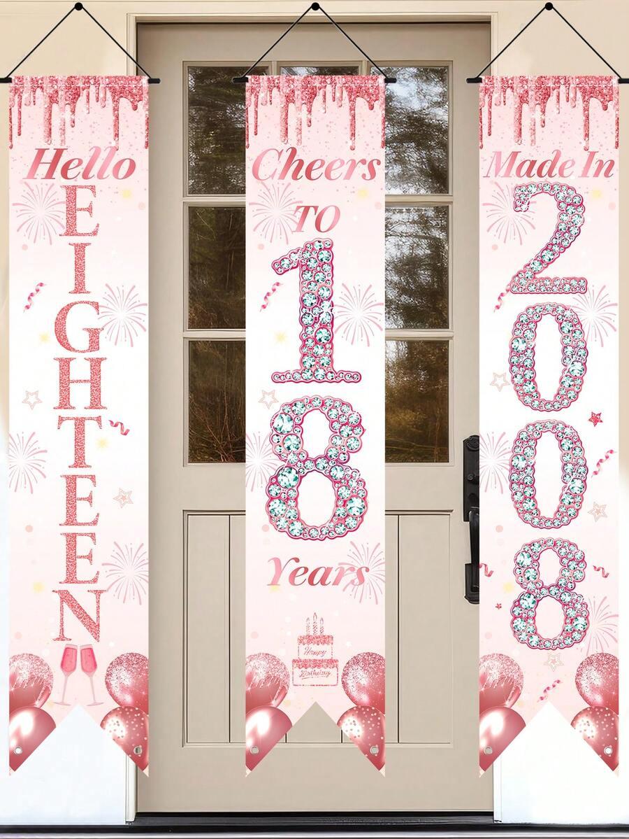 SHEIN PLAKATY DEKORACJA NA PRZYJĘCIE 3 SZTUKI S07__30X150