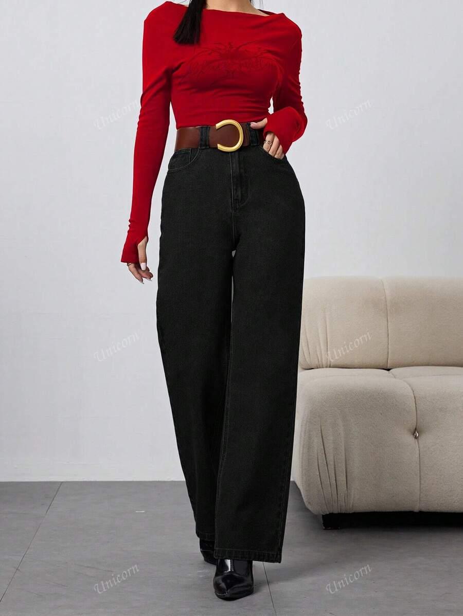 SHEIN CZARNE SPODNIE JEANS S06__L