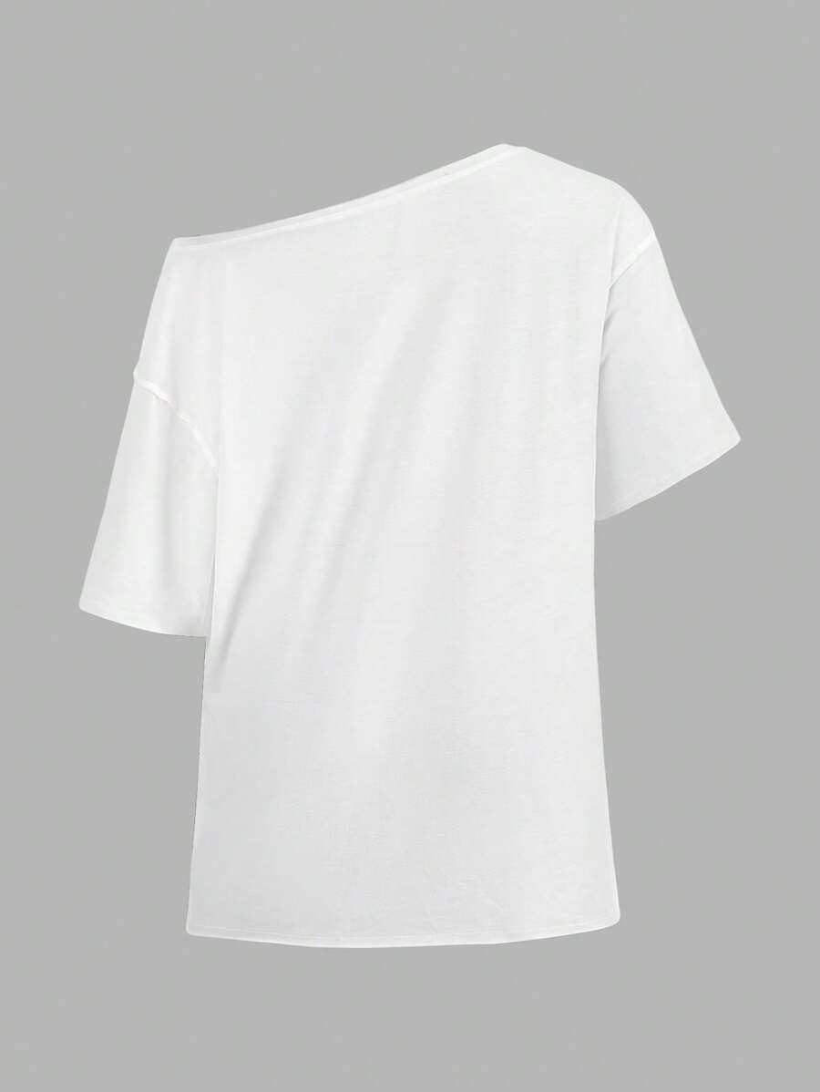 SHEIN BIAŁY T-SHIRT PRINT S06__M