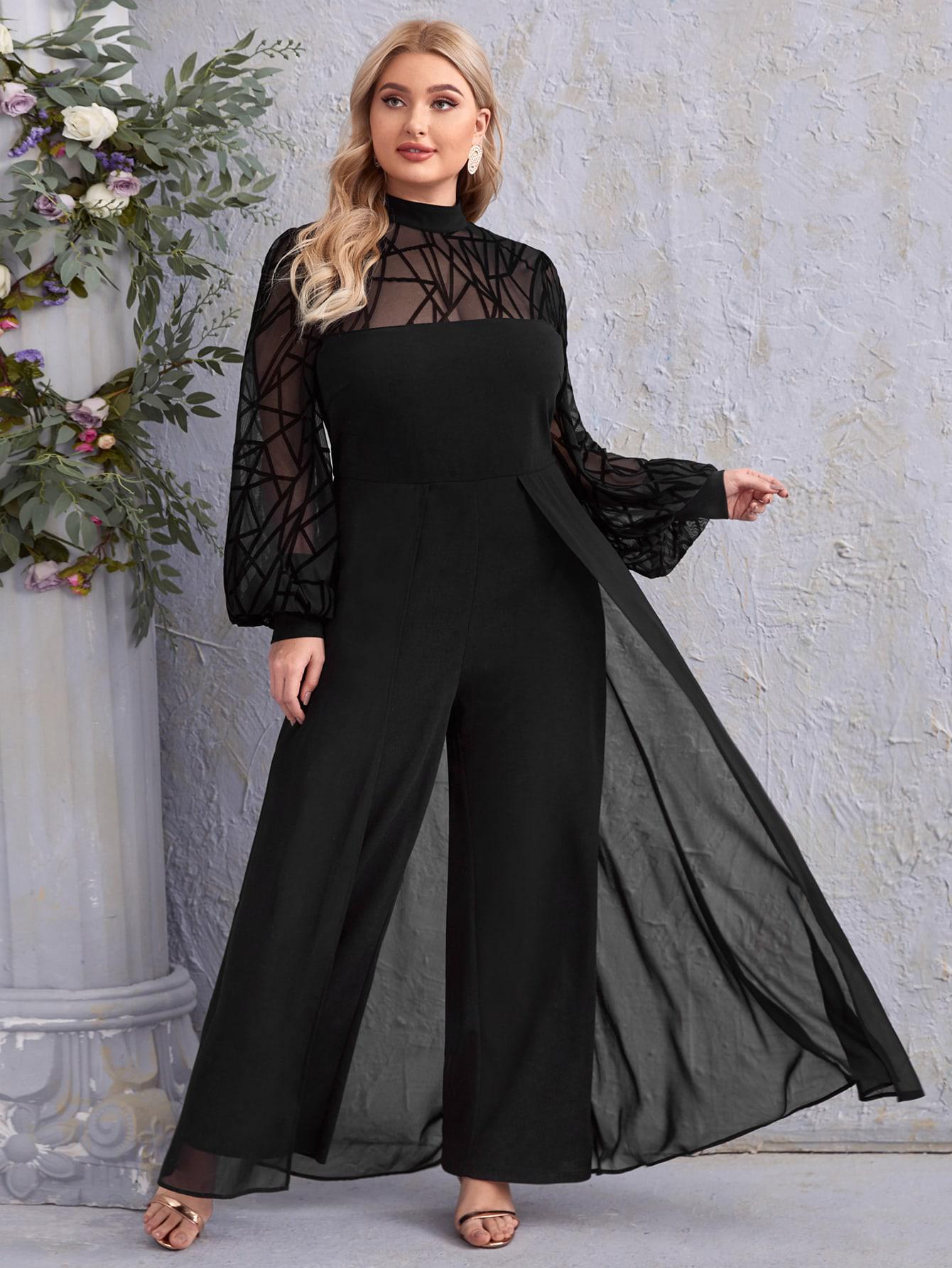 SHEIN CZARNY KOMBINEZON DŁUGI RĘKAW S06__52