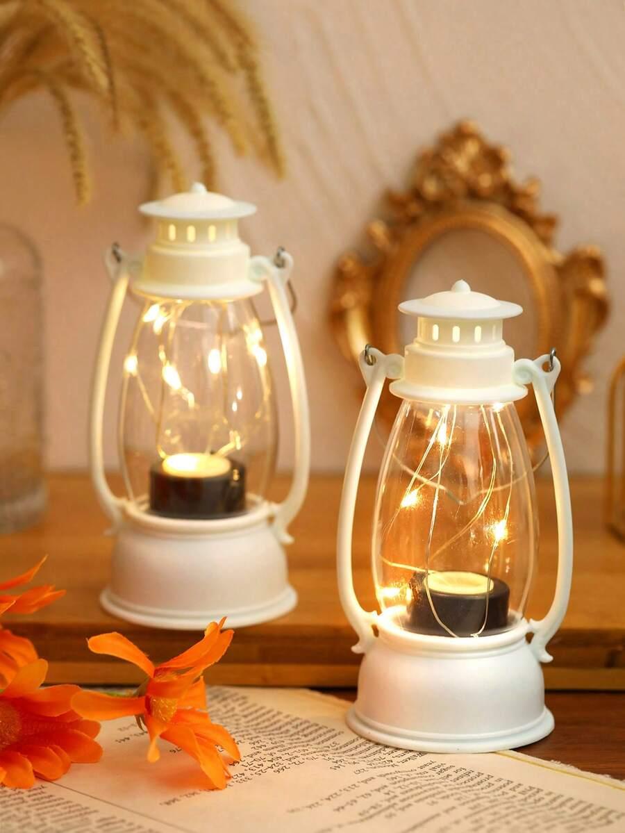 SHEIN BIAŁA MINI LATARNIA LED DEKORACJA S07__13,5X3