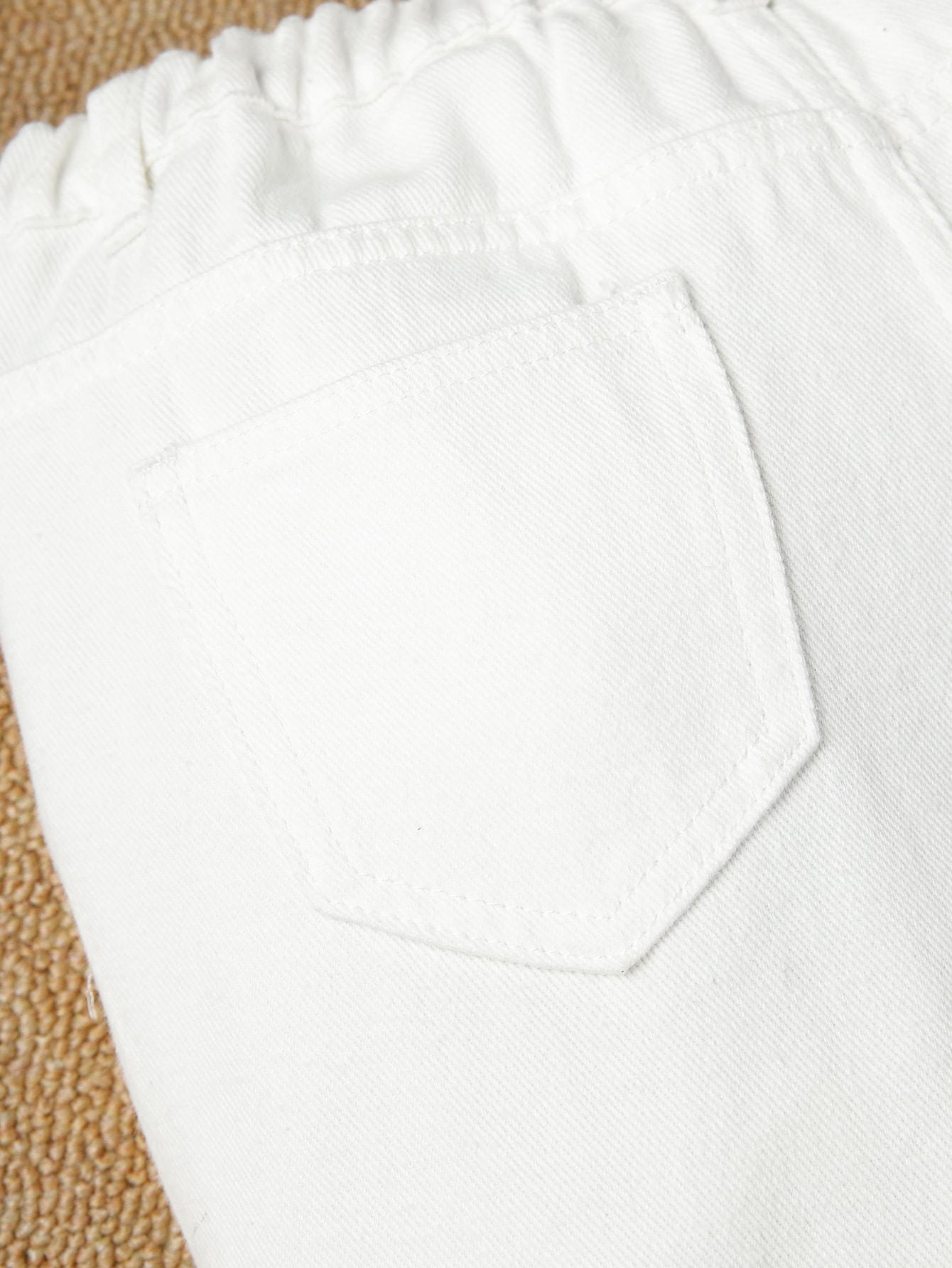 SHEIN BIAŁE SPODNIE JEANSOWE KIESZENIE S06__146-152