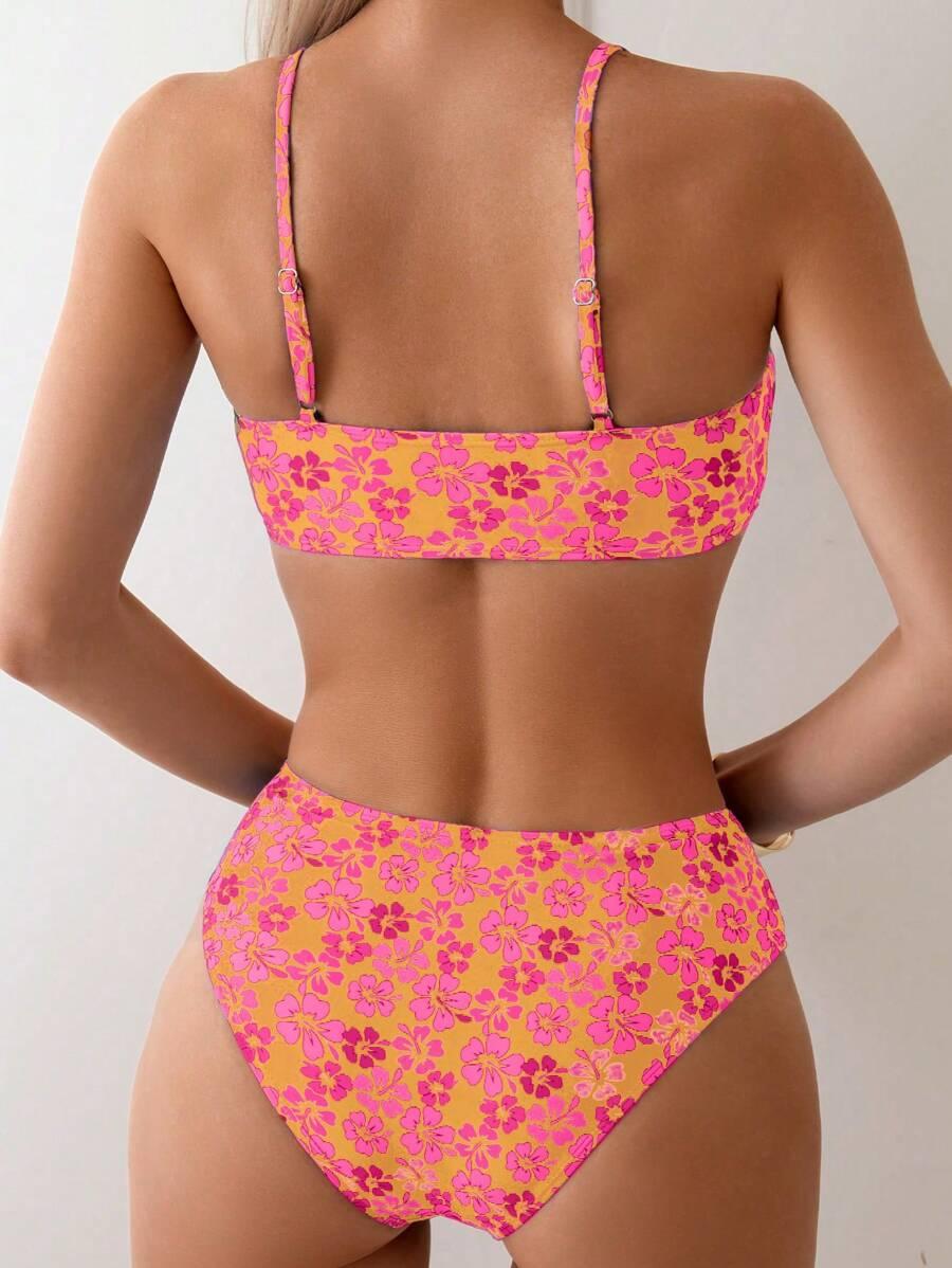 SWIM BASICS DWUCZĘŚCIOWY STRÓJ KĄPIELOWY KWIATY S09__M
