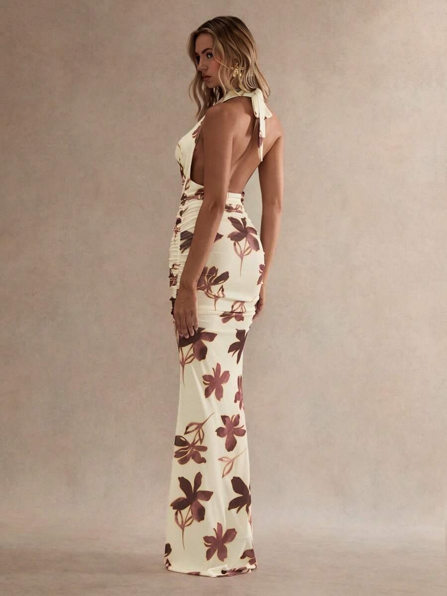 GLAMINE MAXI SUKIENKA WZÓR KWIATY S06__M