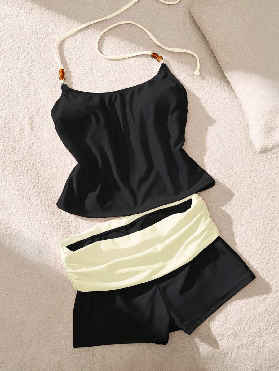 SHEIN GÓRA OD STROJU KĄPIELOWEGO TANKINI PK01__L