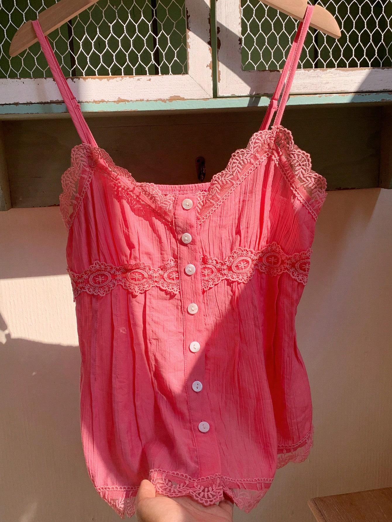 SHEIN RÓŻOWY TOP NA RAMIĄCZKACH S06__S