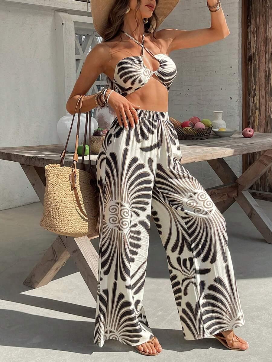 SHEIN SPODNIE SZEROKA NOGAWKA S06__S