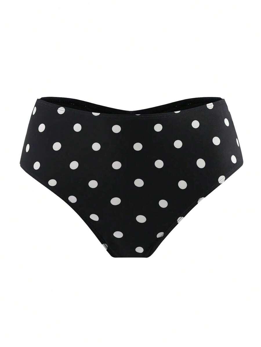 OCEVA CZARNY DÓŁ OD BIKINI GROSZKI S09__48