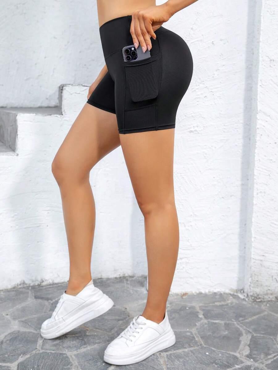 SHEIN CZARNE SPODENKI KIESZONKI S06__L