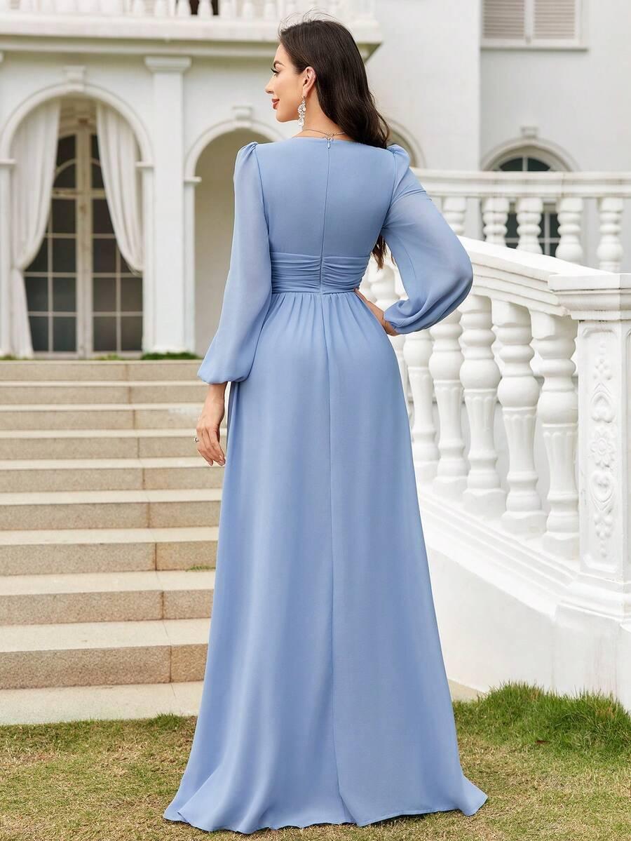 SHEIN NIEBIESKA MAXI SUKIENKA