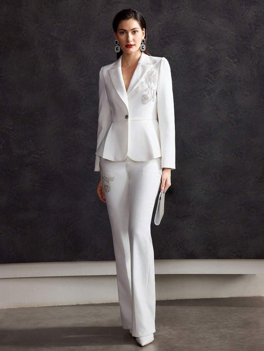 MOTF BIAŁE ELEGANCKIE SPODNIE S06__L