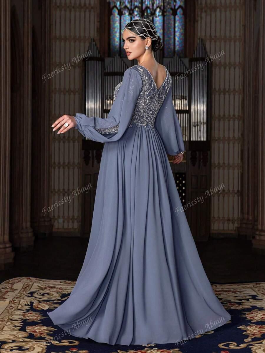 FAERIESTY SZYFONOWA MAXI SUKIENKA ZDOBIENIE POŁYSK PK01__M
