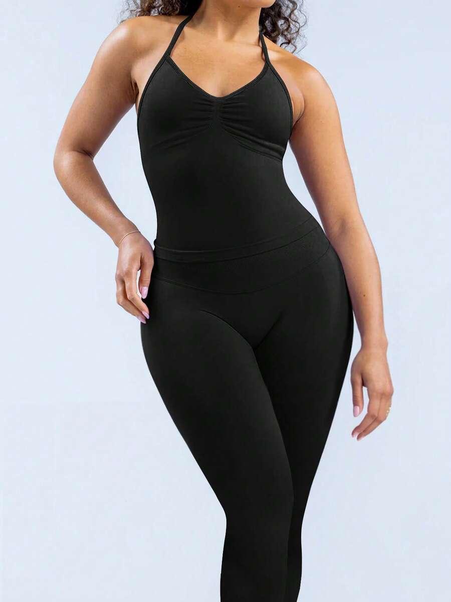 YEFECY LEGINSY TOP CZARNY KOMPLET SPORTOWY S06__S