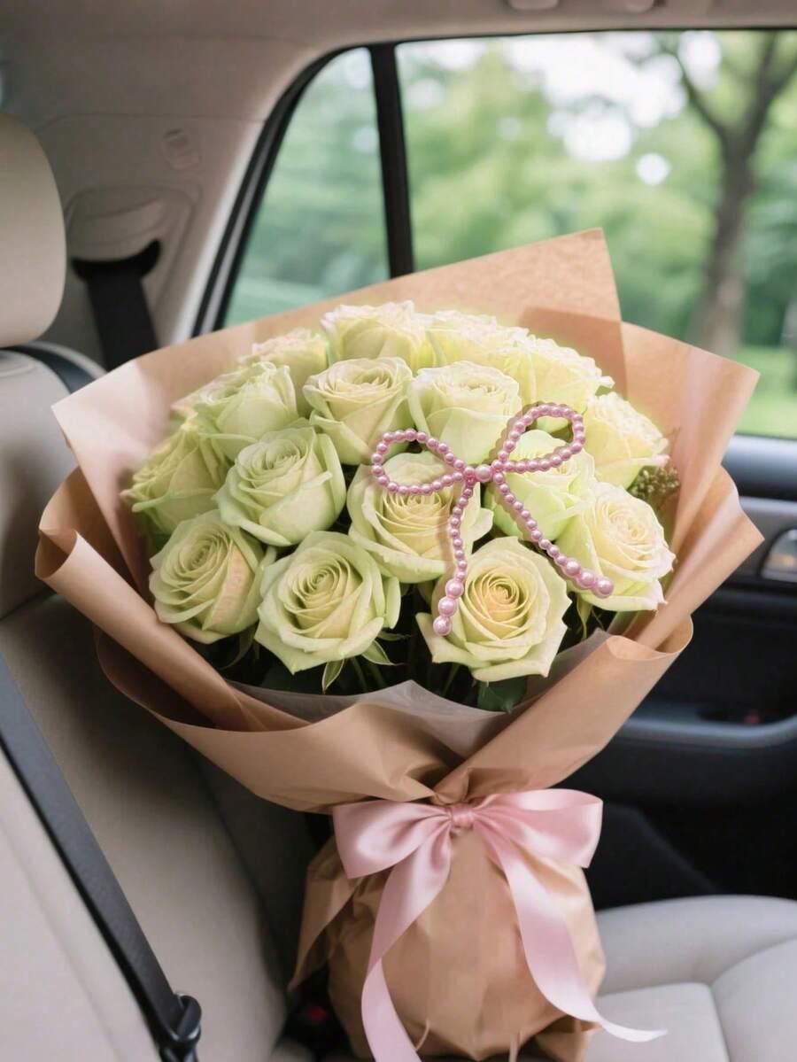 SHEIN RÓŻOWA KOKARDA DO DEKORACJI TORTU 5 SZTUK S07