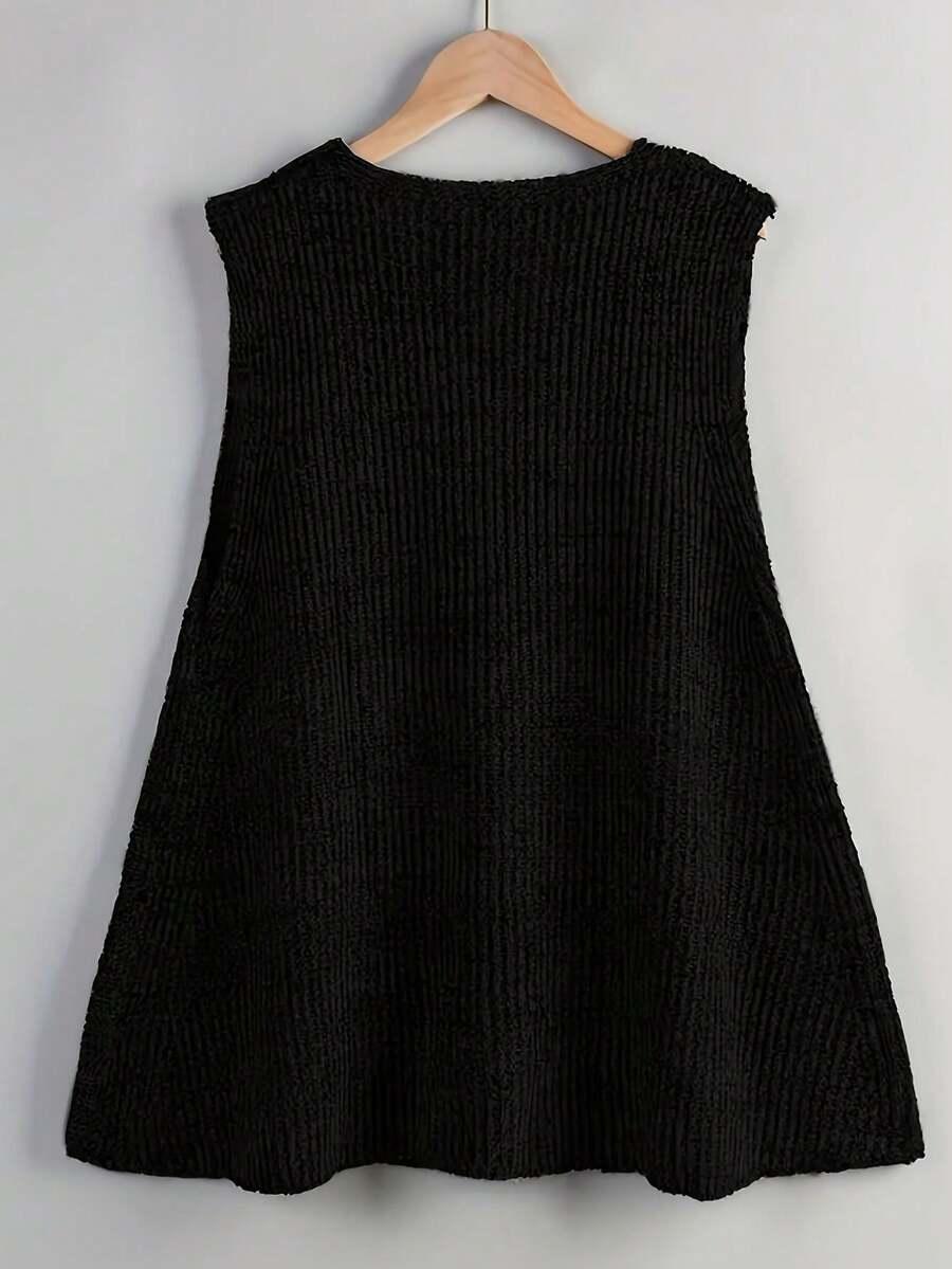 SHEIN CZARNY DZIANINOWY TOP PK01__XXL