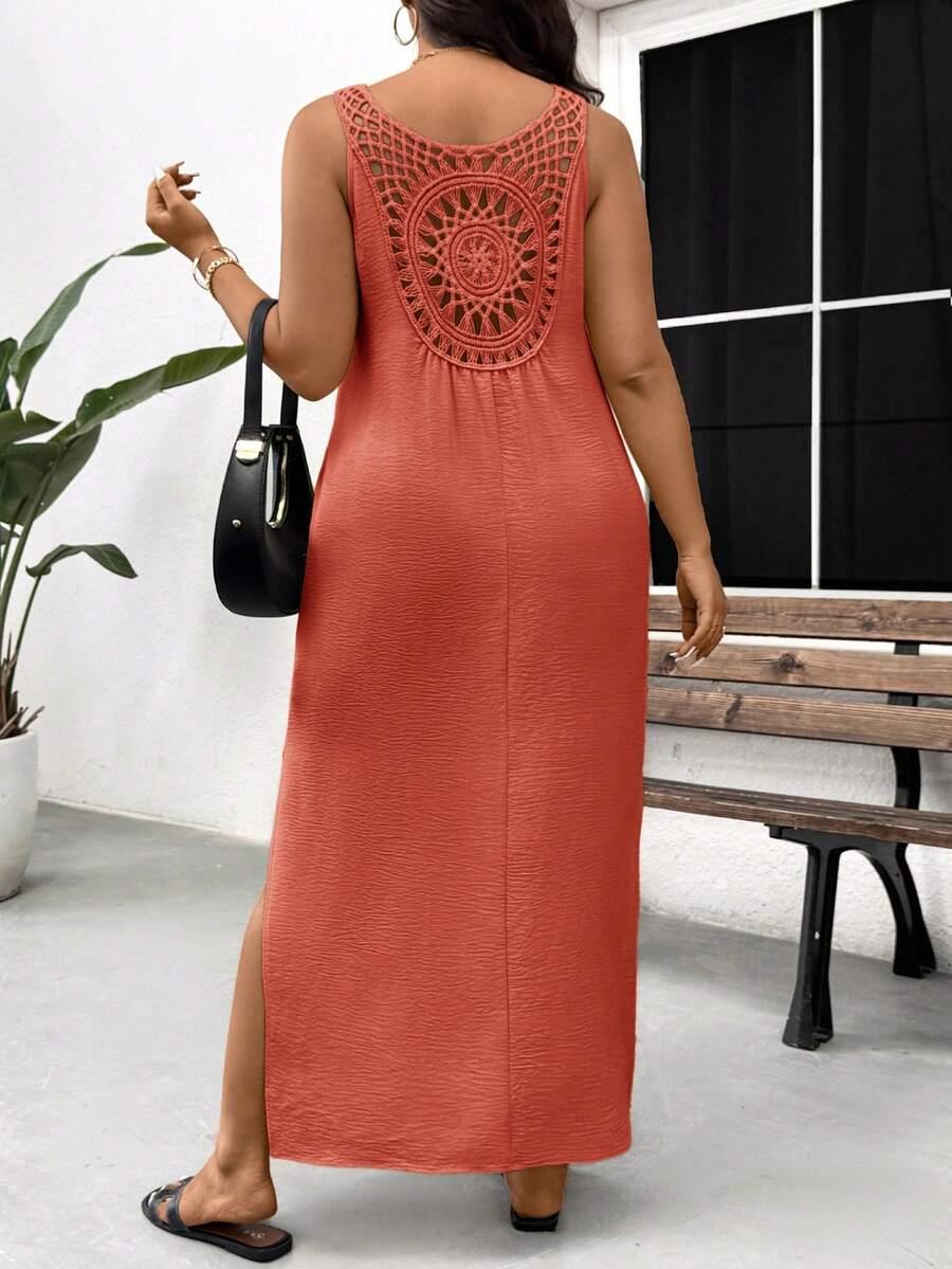 SHEIN POMARAŃCZOWA MAXI SUKIENKA S06__50