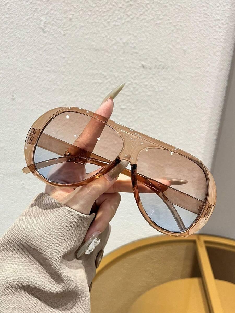 SHEIN BRĄZOWE OKULARY PRZECIWSŁONECZNE S07