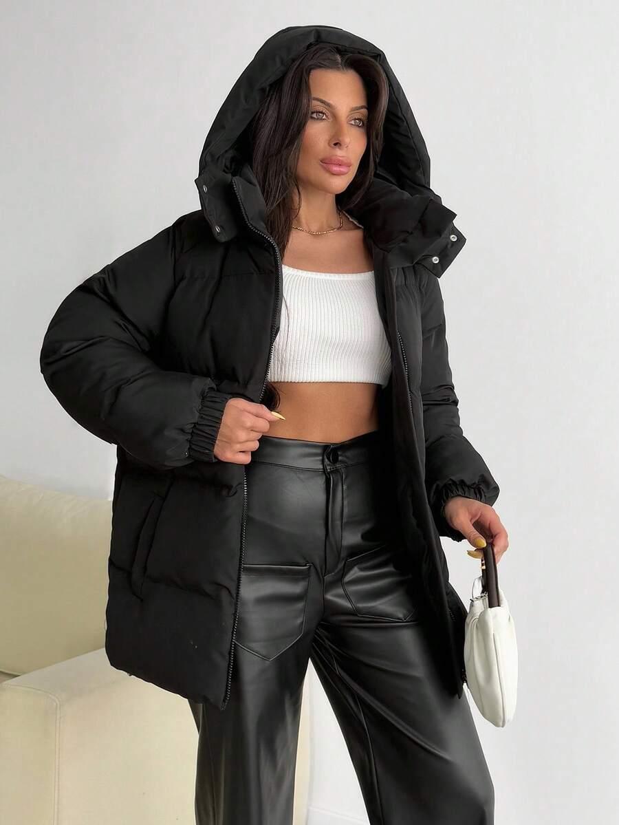SHEIN CZARNA KURTKA Z KAPTUREM W01__XL