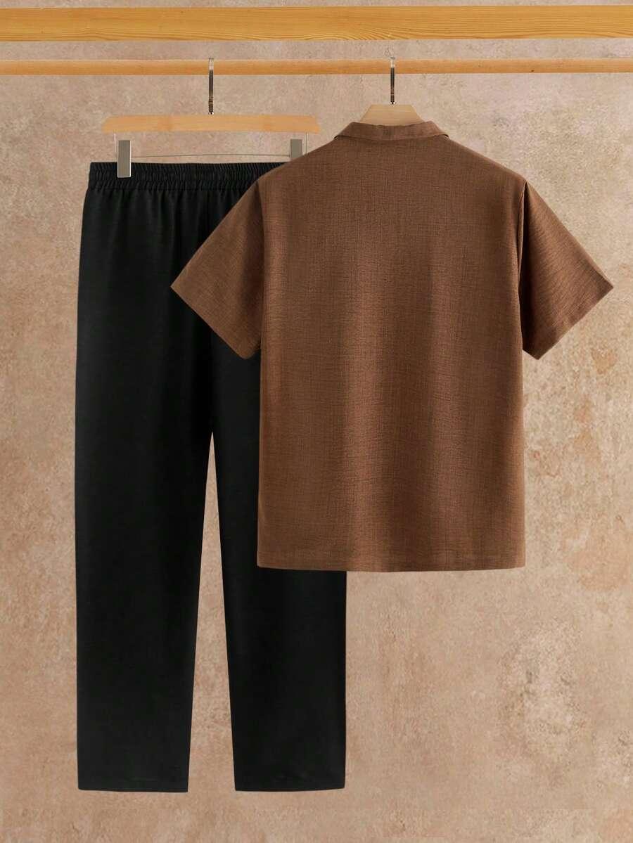 MANFINITY CZARNE SPODNIE PROSTA NOGAWKA S06__5XL