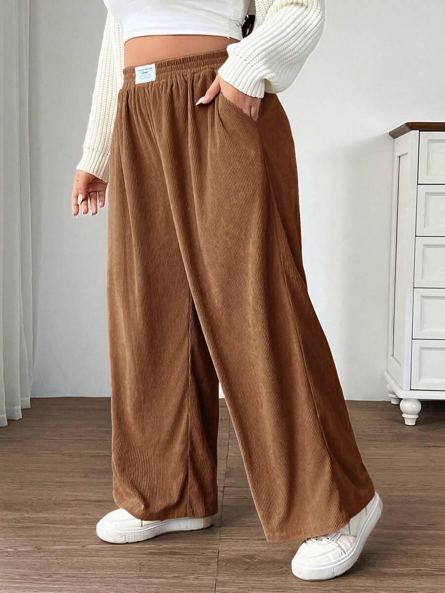 SHEIN BRĄZOWE SPODNIE CASUAL S06__52