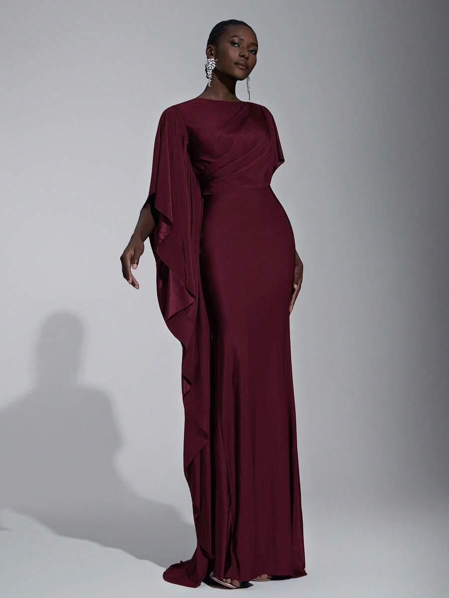 SHEIN ASYMETRYCZNA MAXI SUKIENKA S06__M