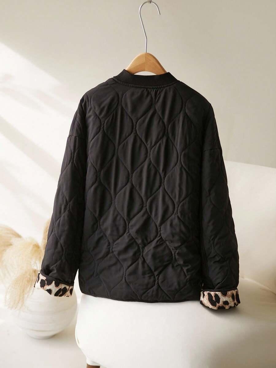 COSYJOLI PIKOWANA CZARNA KURTKA ANIMAL PRINT GUZIKI S06__46