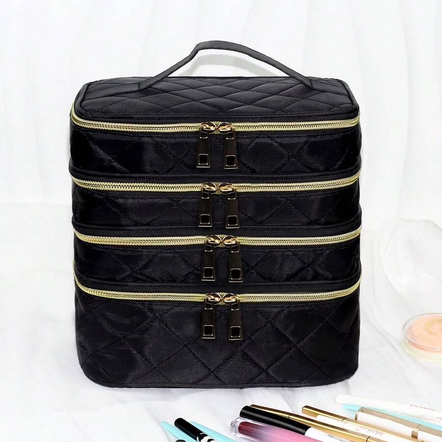 SHEIN CZARNA KOSMETYCZKA ZAMEK S07__22X23X14