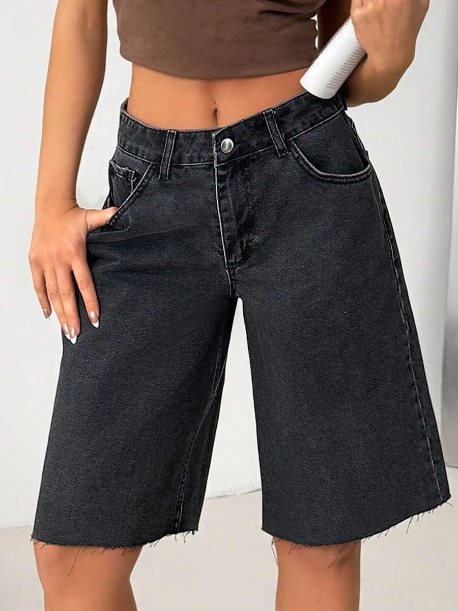 SHEIN SZARE SPODENKI JEANS S06__S