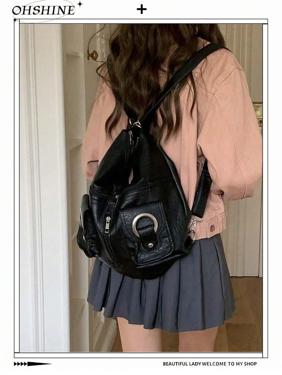 SHEIN CZARNA TOREBKA PLECAK 2W1 IMITACJA SKÓRY S07__35X30CM