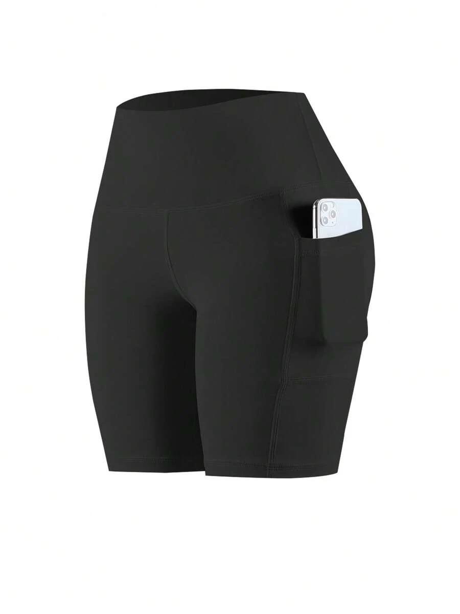 SHEIN CZARNE SPODENKI KIESZENIE S06__L