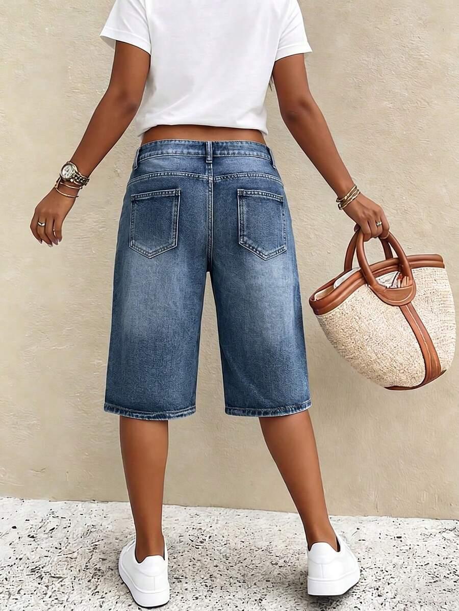 SHEIN NIEBISKIE SPODENKI JEANS S06__S