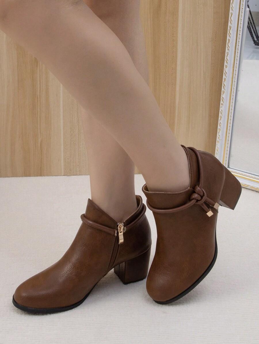SHEIN BRĄZOWE BOTKI OBCAS W01__40